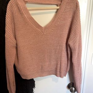 Lulus Dusty Rose Open Back Knit Sweater - NWOT!